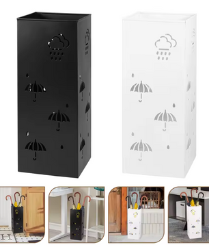 Metalen Parapluhouder – Vrijstaande Paraplubak met Decoratief Open Patroon