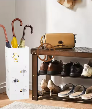 Metalen Parapluhouder – Vrijstaande Paraplubak met Decoratief Open Patroon