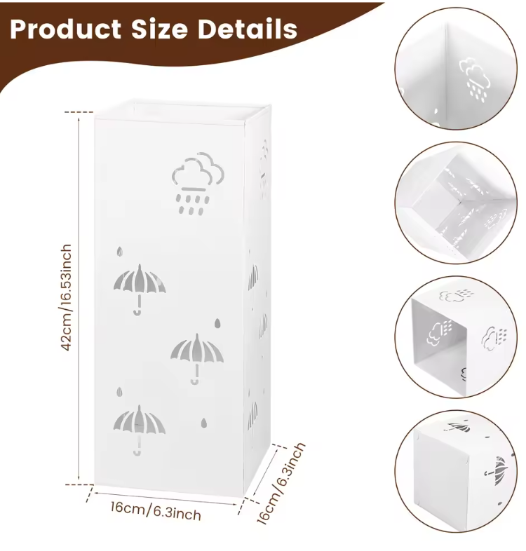 Metalen Parapluhouder – Vrijstaande Paraplubak met Decoratief Open Patroon