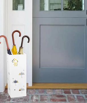 Metalen Parapluhouder – Vrijstaande Paraplubak met Decoratief Open Patroon