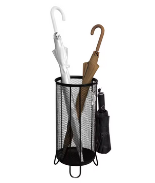 Metalen Parapluhouder met Druipbak – Rond Paraplu Rek met Haken voor Entree