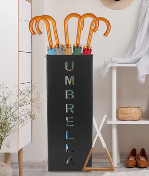 Metalen Parapluhouder – Vierkante Vrijstaande Paraplubak voor Hal en Entree