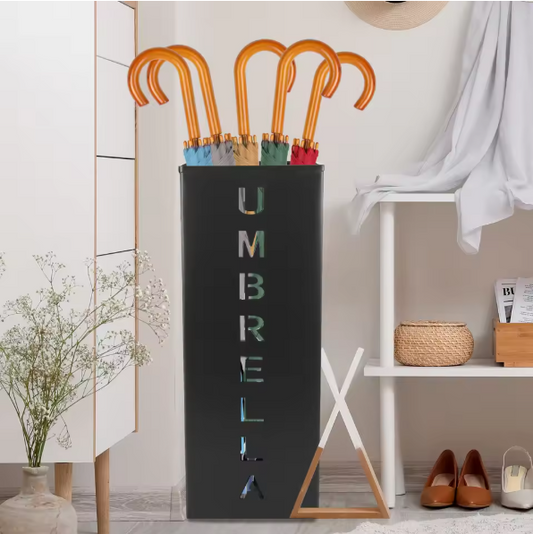 Metalen Parapluhouder – Vierkante Vrijstaande Paraplubak voor Hal en Entree