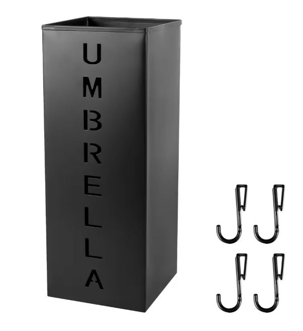 Metalen Parapluhouder – Vierkante Vrijstaande Paraplubak voor Hal en Entree