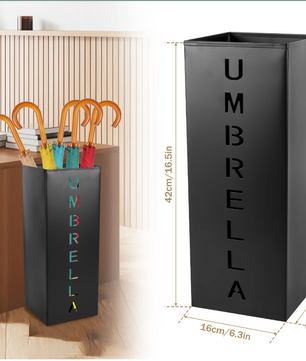 Metalen Parapluhouder – Vierkante Vrijstaande Paraplubak voor Hal en Entree