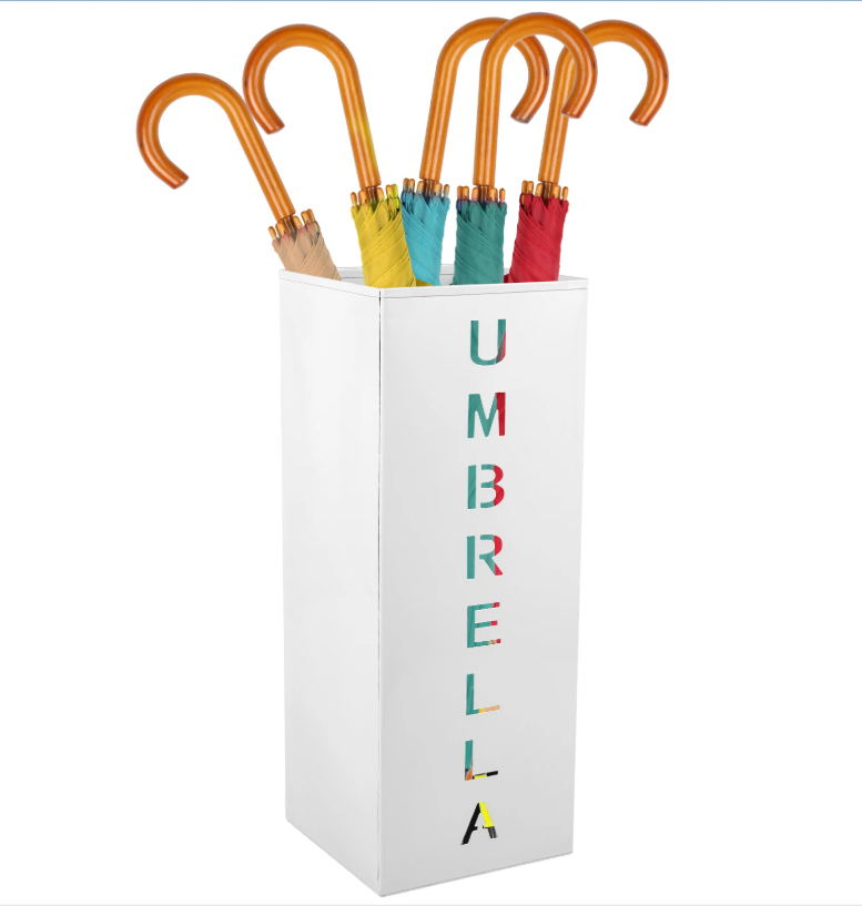 Metalen Parapluhouder – Vierkante Vrijstaande Paraplubak voor Hal en Entree