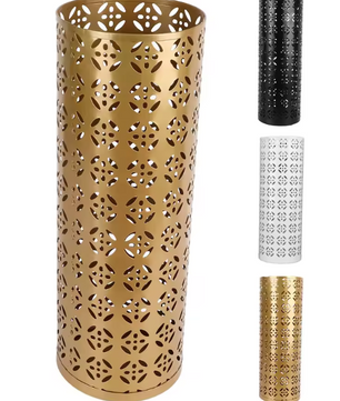 Metalen Parapluhouder – Ronde Paraplubak met Decoratief Open Design voor Entree
