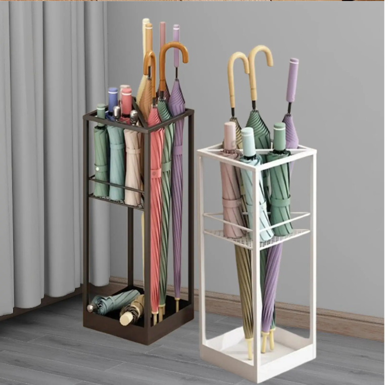 Metalen Parapluhouder – Compact Paraplurek met Druipbak voor Hal en Entree