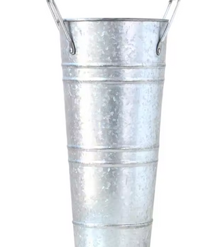 Vintage Metalen Paraplubak – Gegalvaniseerde Parapluhouder met Handvat