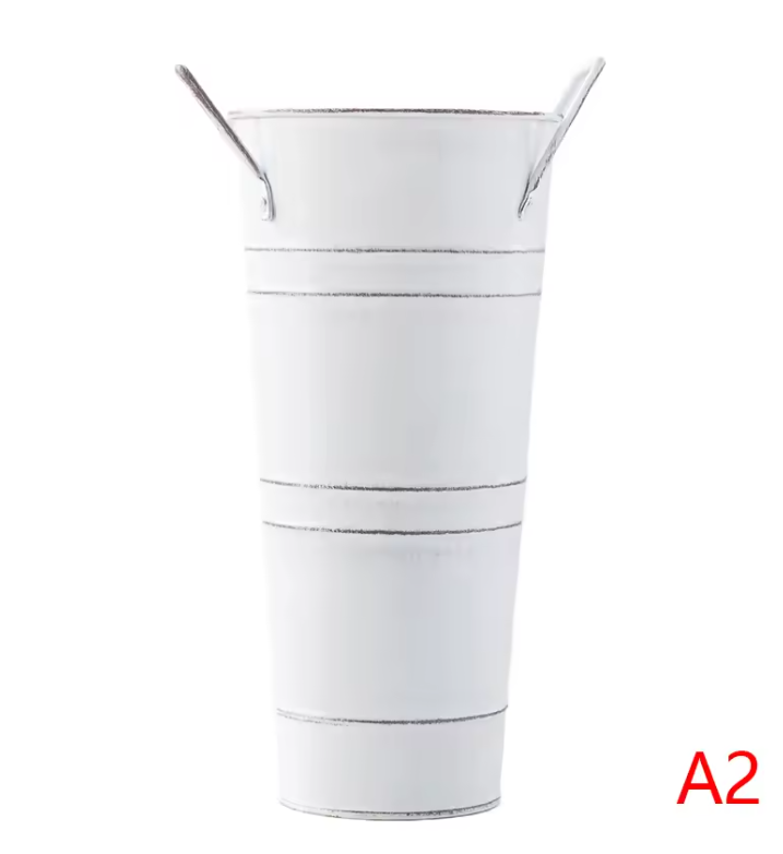 Vintage Metalen Paraplubak – Gegalvaniseerde Parapluhouder met Handvat