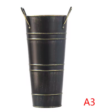 Vintage Metalen Paraplubak – Gegalvaniseerde Parapluhouder met Handvat