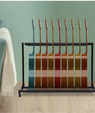 Gitaarstandaard voor 9 Gitaren – Vrijstaand Metalen Gitaarrek met Bescherming