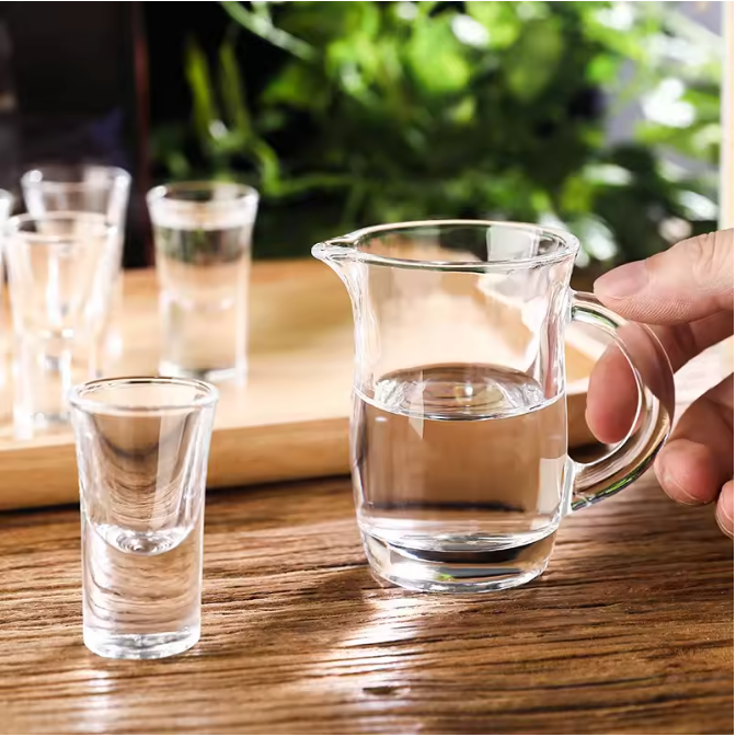 Set van 6 Borrelglaasjes 15 ml – Transparante Shotglazen met Dikke Bodem