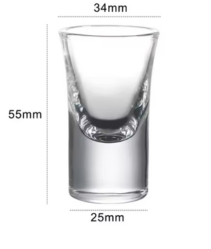 Set van 6 Borrelglaasjes 15 ml – Transparante Shotglazen met Dikke Bodem