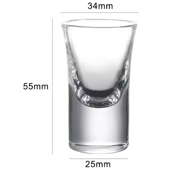 Set van 6 Borrelglaasjes 15 ml – Transparante Shotglazen met Dikke Bodem