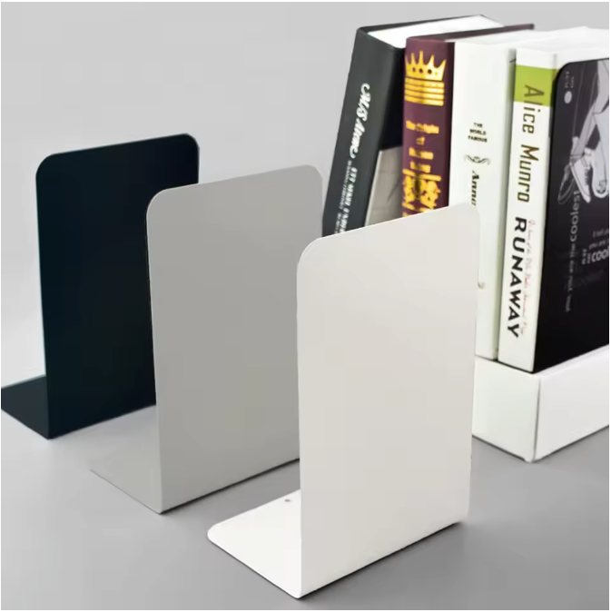 Set van 2 Metalen Boekensteunen – L-Vormige Boekenhouders voor Bureau