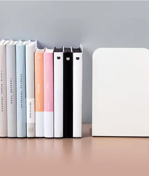 Set van 2 Metalen Boekensteunen – L-Vormige Boekenhouders voor Bureau