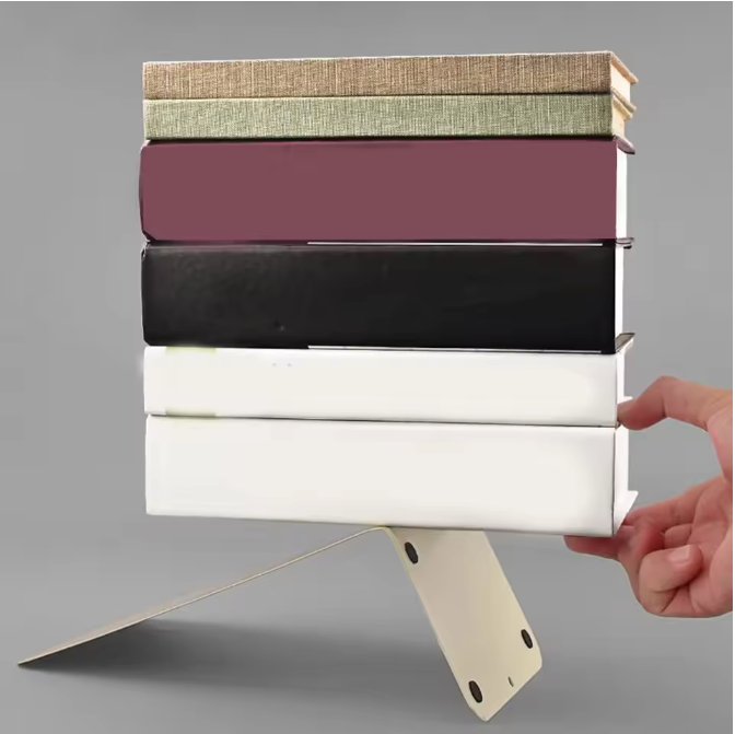 Set van 2 Metalen Boekensteunen – L-Vormige Boekenhouders voor Bureau