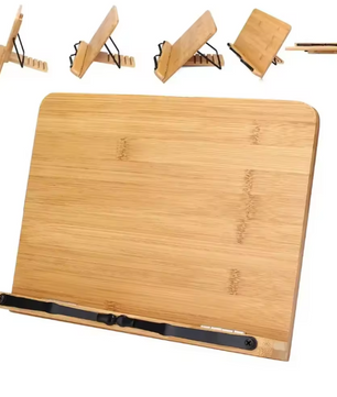 Verstelbare Bamboe Boekenstandaard – Opvouwbare Leesbureau Houder voor Boeken, Kookboeken en Studieboeken