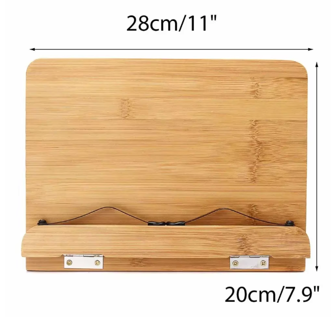 Verstelbare Bamboe Boekenstandaard – Opvouwbare Leesbureau Houder voor Boeken, Kookboeken en Studieboeken