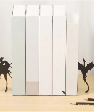 2-delige Metalen Boekensteunen – Draak/Kat Design Boekhouder voor Boekenkast en Bureau