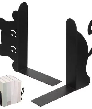2-delige Metalen Boekensteunen – Draak/Kat Design Boekhouder voor Plank, Bureau en Thuiskantoor
