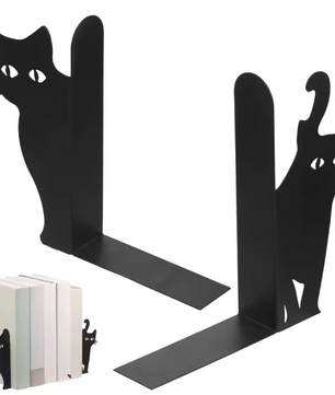 2-delige Metalen Boekensteunen – Draak/Kat Design Boekhouder voor Boekenkast en Bureau