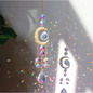 Maan Prisma Zonvanger met Kristallen – Decoratieve Maanfase Suncatcher voor Raam, Tuin en Auto