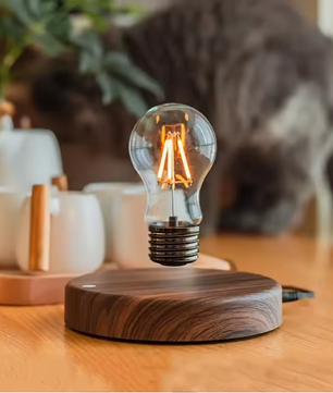 Magnetisch Zwevende Maanlamp – 3D LED Tafellamp met 360° Rotatie en Houten Basis