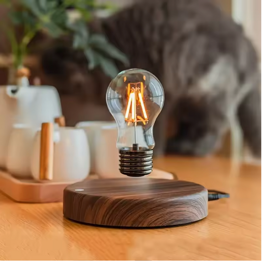 Magnetisch Zwevende Maanlamp – 3D LED Tafellamp met 360° Rotatie en Houten Basis