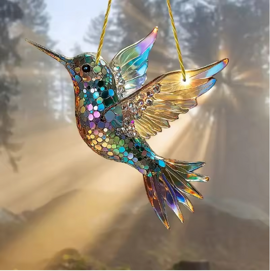 Kolibrie Zonvanger Acryl Regenboog Raamhanger – Decoratieve Vogel Suncatcher voor Huis en Tuin