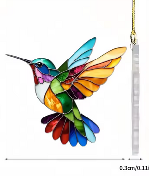 Kolibrie Zonvanger Acryl Regenboog Raamhanger – Decoratieve Vogel Suncatcher voor Huis en Tuin