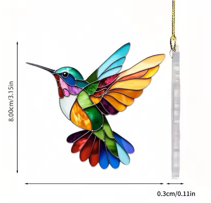 Kolibrie Zonvanger Acryl Regenboog Raamhanger – Decoratieve Vogel Suncatcher voor Huis en Tuin
