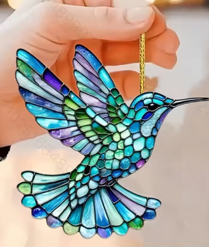 Kolibrie Zonvanger Acryl Regenboog Raamhanger – Decoratieve Vogel Suncatcher voor Huis en Tuin