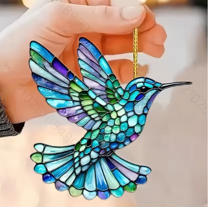 Kolibrie Zonvanger Acryl Regenboog Raamhanger – Decoratieve Vogel Suncatcher voor Huis en Tuin