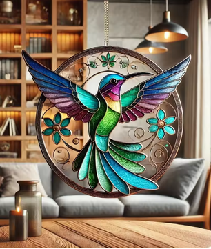 Kolibrie Zonvanger Acryl Regenboog Raamhanger – Decoratieve Vogel Suncatcher voor Huis en Tuin