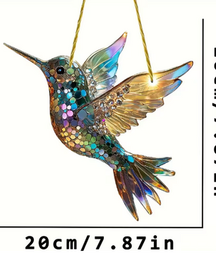 Kolibrie Zonvanger Acryl Regenboog Raamhanger – Decoratieve Vogel Suncatcher voor Huis en Tuin