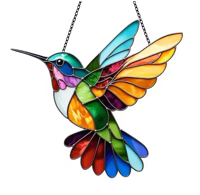 Kolibrie Zonvanger Acryl Regenboog Raamhanger – Decoratieve Vogel Suncatcher voor Huis en Tuin