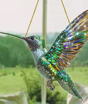 Kolibrie Zonvanger Acryl Regenboog Raamhanger – Decoratieve Vogel Suncatcher voor Huis en Tuin