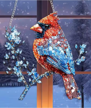 Acryl Vogel Raamhanger – Decoratieve Bungelende Vogel Zonvanger voor Raam en Interieur