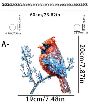 Acryl Vogel Raamhanger – Decoratieve Bungelende Vogel Zonvanger voor Raam en Interieur