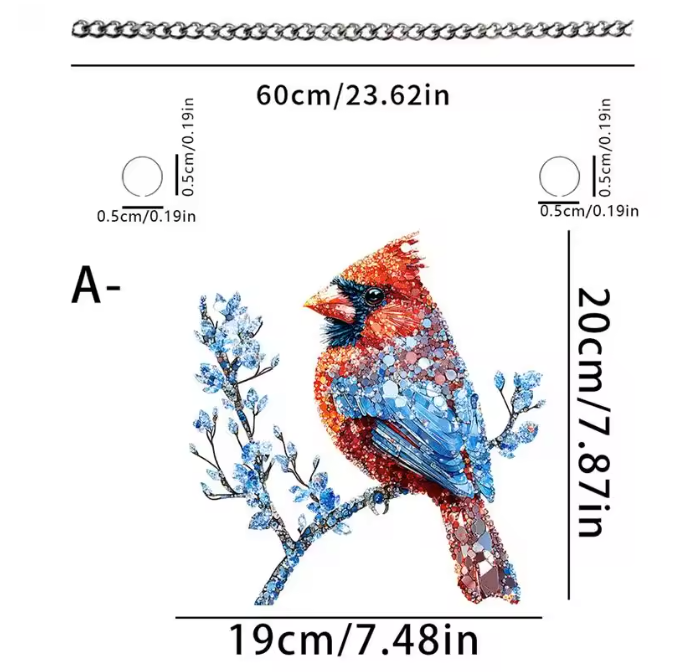 Acryl Vogel Raamhanger – Decoratieve Bungelende Vogel Zonvanger voor Raam en Interieur
