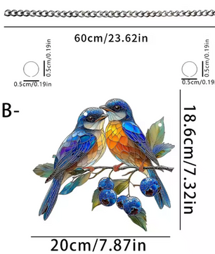 Acryl Vogel Raamhanger – Decoratieve Bungelende Vogel Zonvanger voor Raam en Interieur
