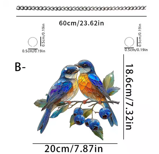 Acryl Vogel Raamhanger – Decoratieve Bungelende Vogel Zonvanger voor Raam en Interieur