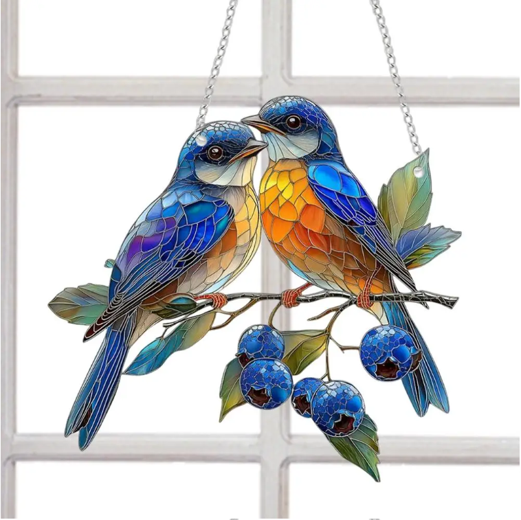 Acryl Vogel Raamhanger – Decoratieve Bungelende Vogel Zonvanger voor Raam en Interieur