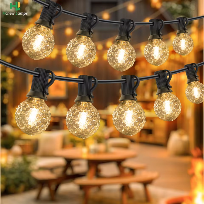 Retro G40 LED Lichtslinger – Waterdichte Buitenverlichting met E12 Fittingen voor Tuin en Feest