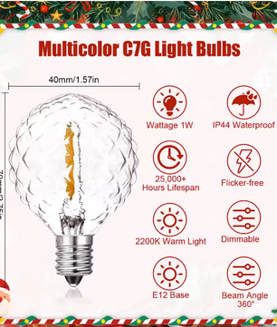 Retro G40 LED Lichtslinger – Waterdichte Buitenverlichting met E12 Fittingen voor Tuin en Feest