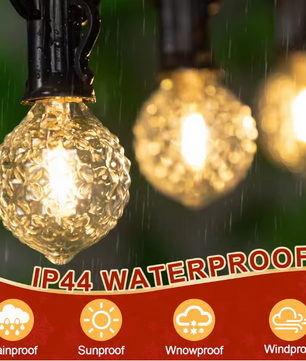 Retro G40 LED Lichtslinger – Waterdichte Buitenverlichting met E12 Fittingen voor Tuin en Feest