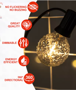 Retro G40 LED Lichtslinger – Waterdichte Buitenverlichting met E12 Fittingen voor Tuin en Feest