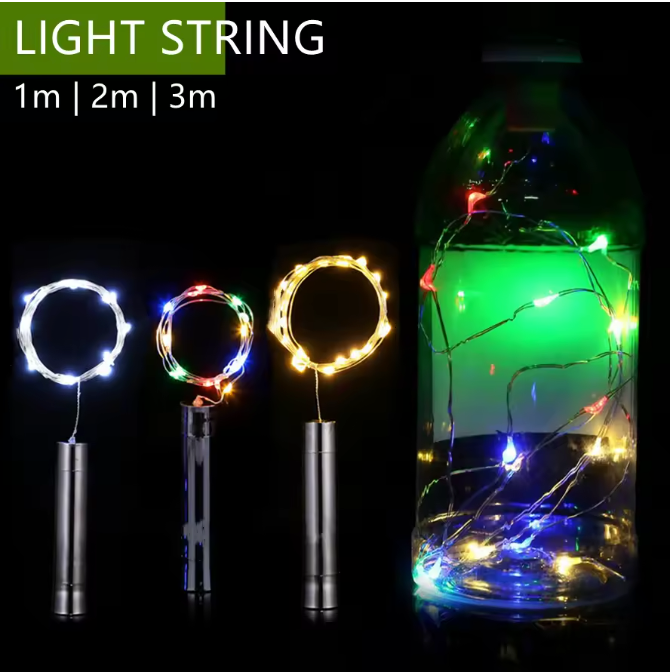 LED Wijnfles Kurk Lichtslinger – Koperdraad Flesverlichting voor Feest en Decoratie